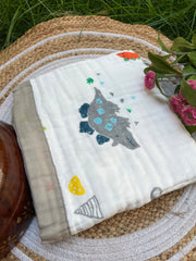 Dino - Muslin Baby Blanket